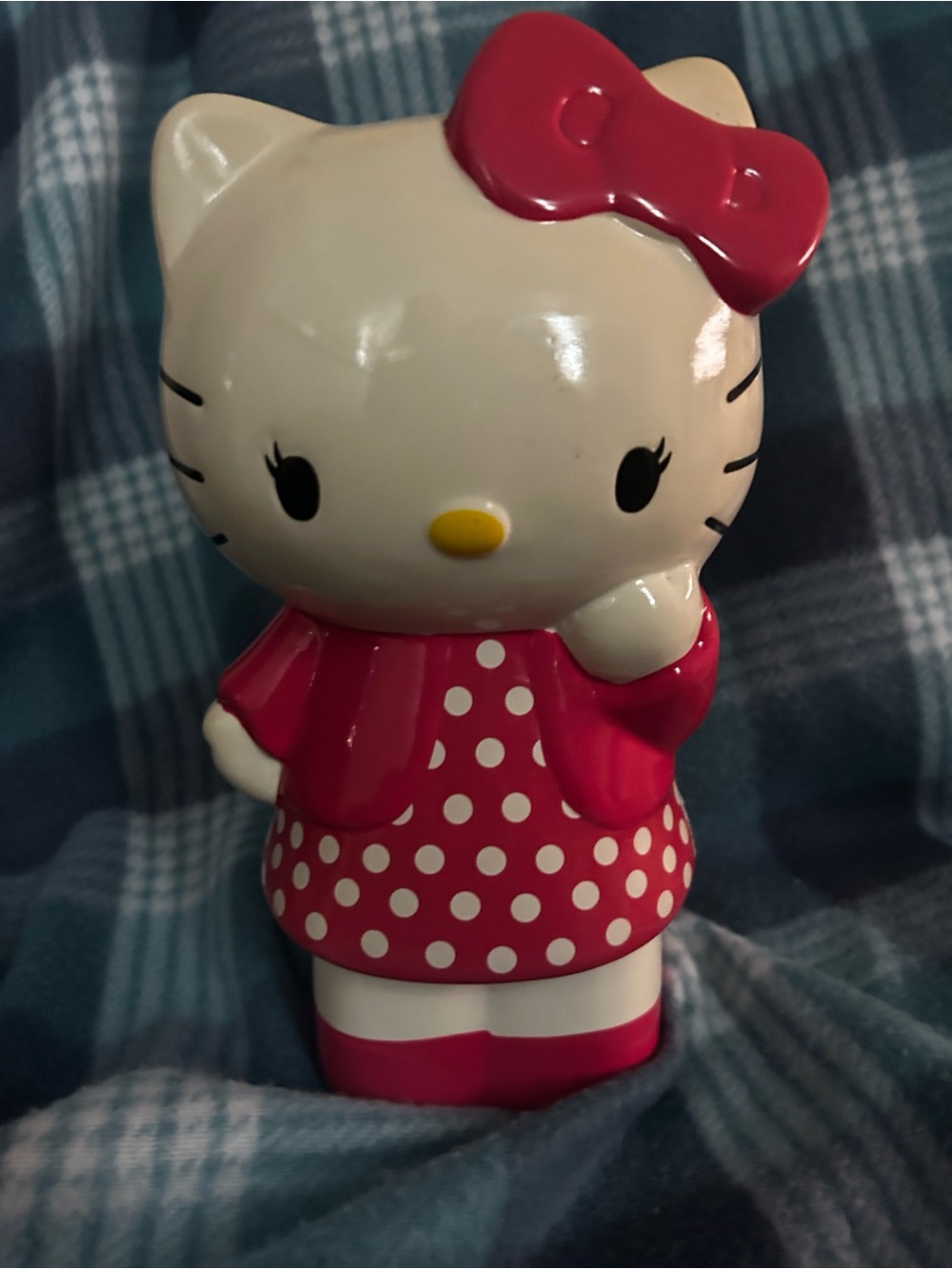 Hello Kitty Pink and Cream Polka Dot Ceramic Figurine